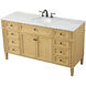 Park Avenue 60 X 21.5 X 35 inch Natural Wood Vanity Sink Set