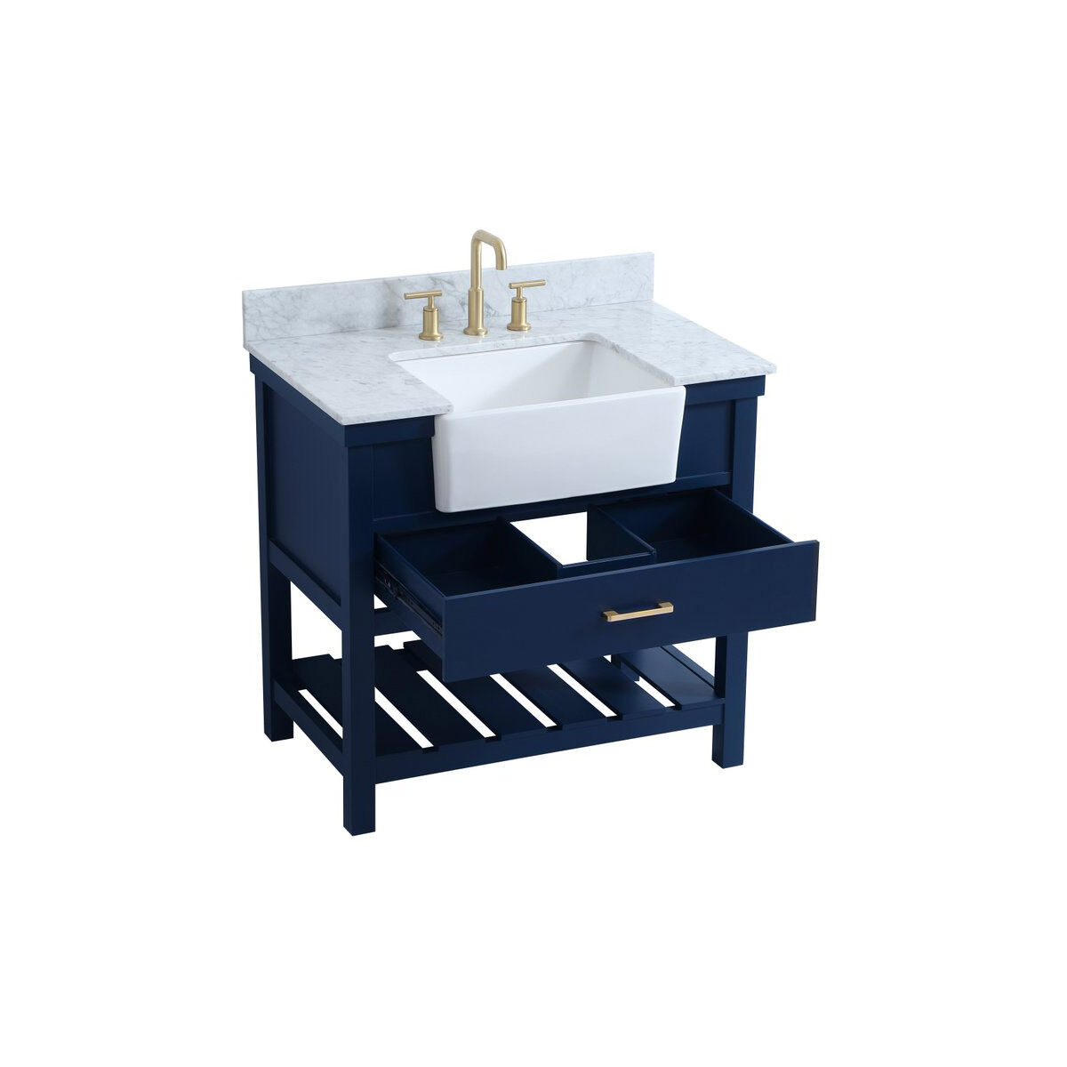 Clement 36 X 22 X 34.13 inch Blue Bathroom Vanity Cabinet