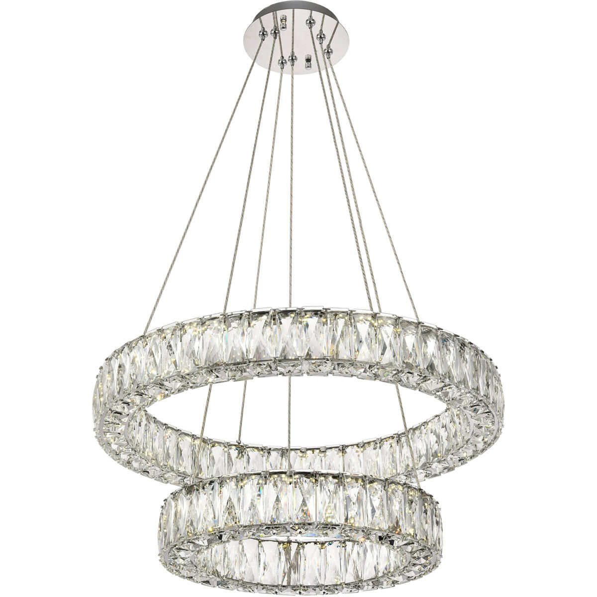 Monroe LED 23.6 inch Chrome Chandelier Ceiling Light
