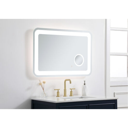Lux 36 X 24 inch Glossy White Lighted Wall Mirror