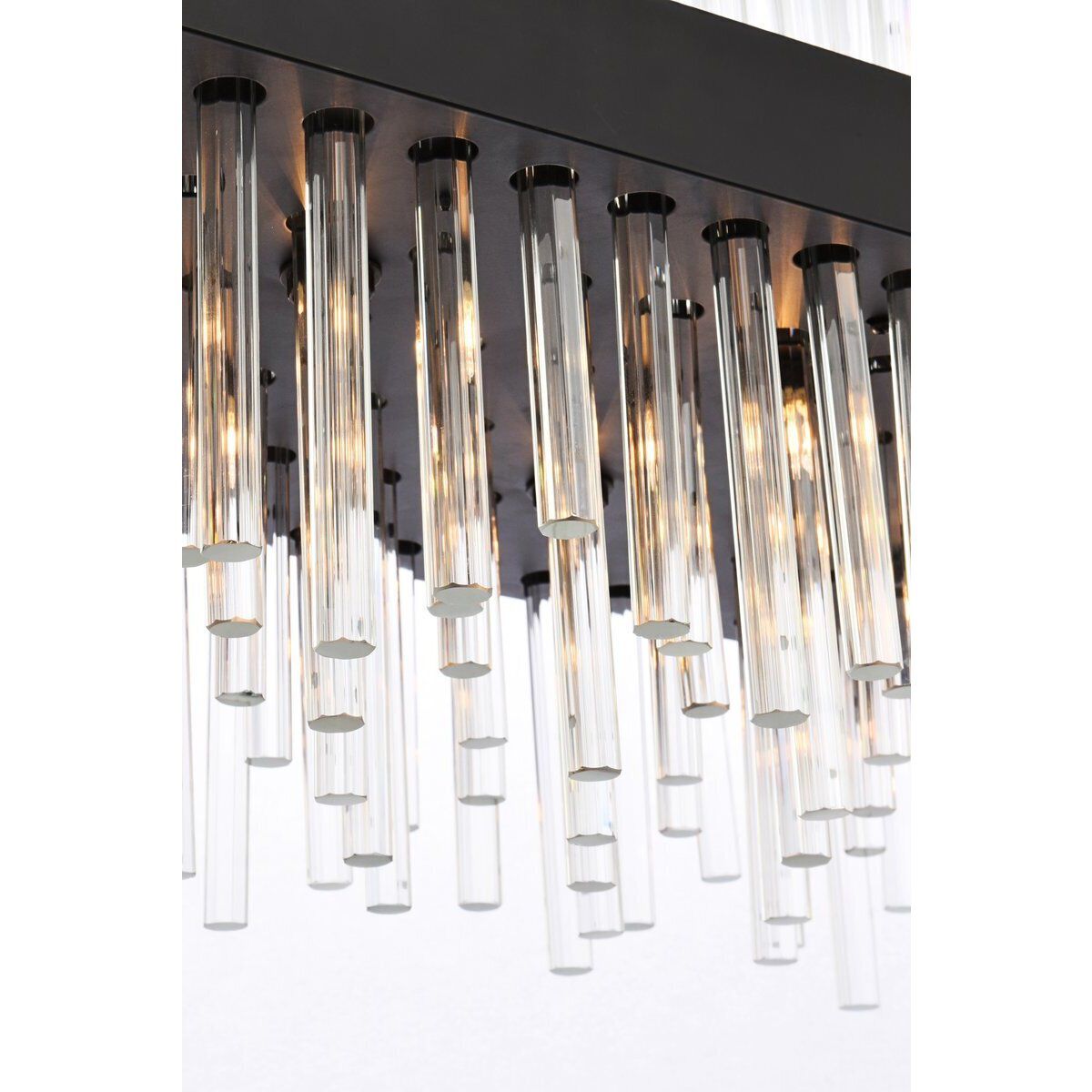 Dallas 24 Light 42 inch Black Linear Chandelier Ceiling Light