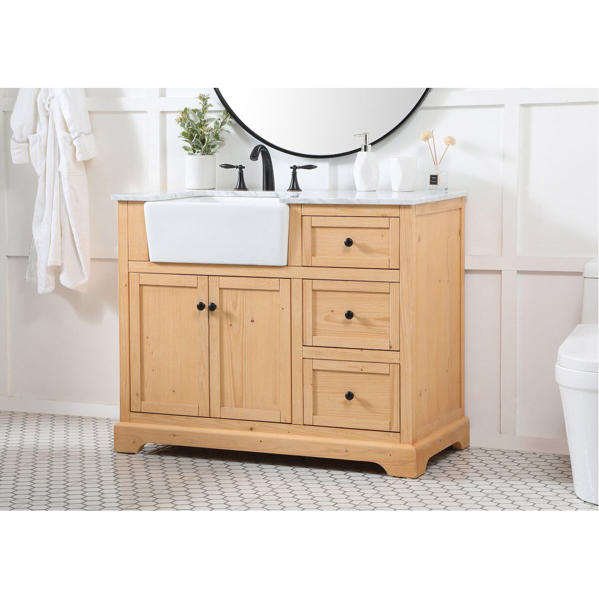 Franklin 42 X 22 X 34.75 inch Natural Wood Bathroom Vanity Cabinet