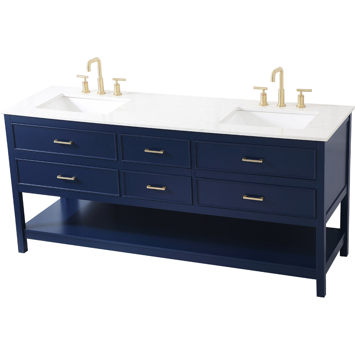Sinclaire 72 X 22 X 34 inch Blue Vanity Sink Set