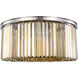 Sydney 8 Light 32 inch Polished nickel Flush Mount Ceiling Light in Golden Teak, Urban Classic