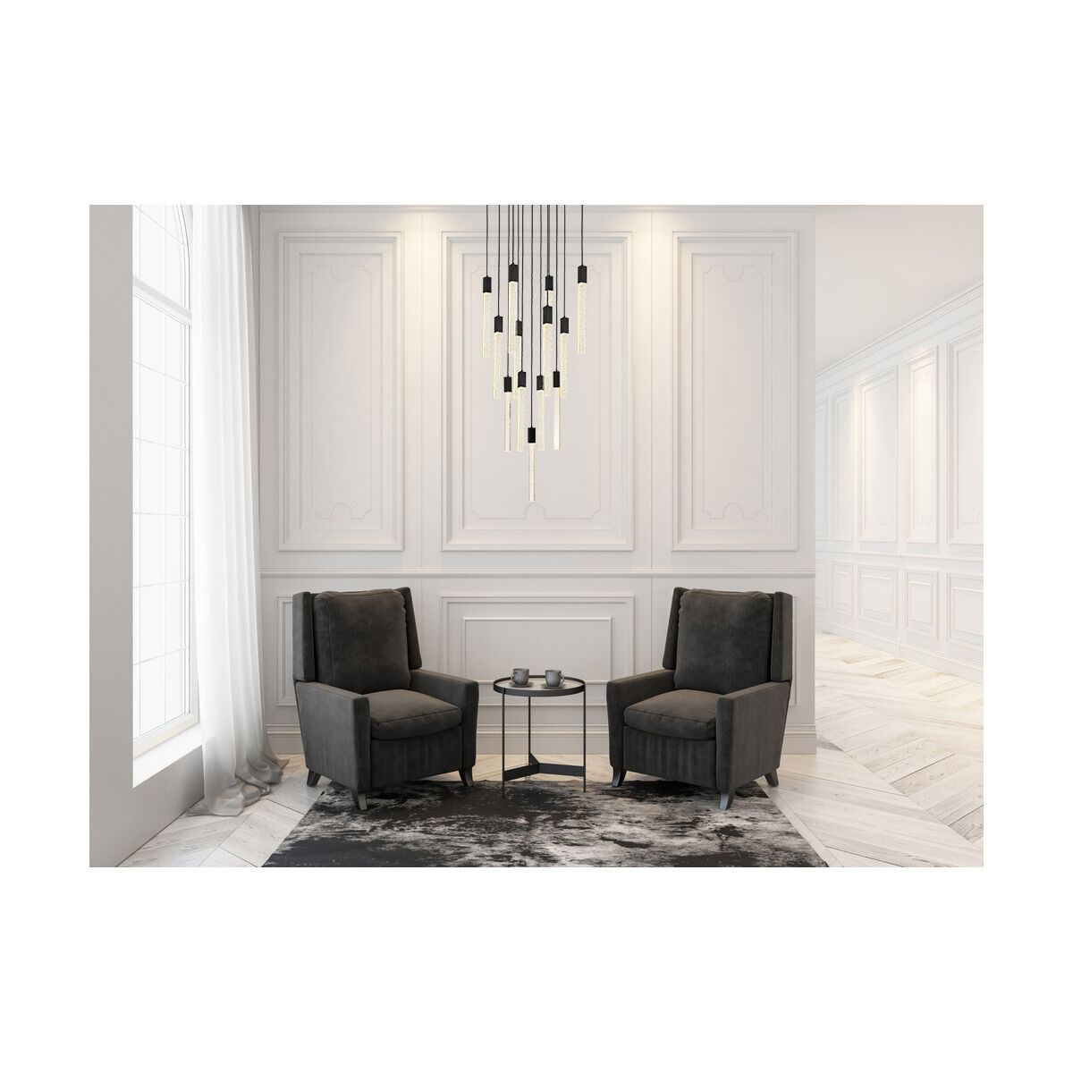 Weston 13 Light 26 inch Black Pendant Ceiling Light