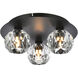 Graham 3 Light 12 inch Black Flush Mount Ceiling Light