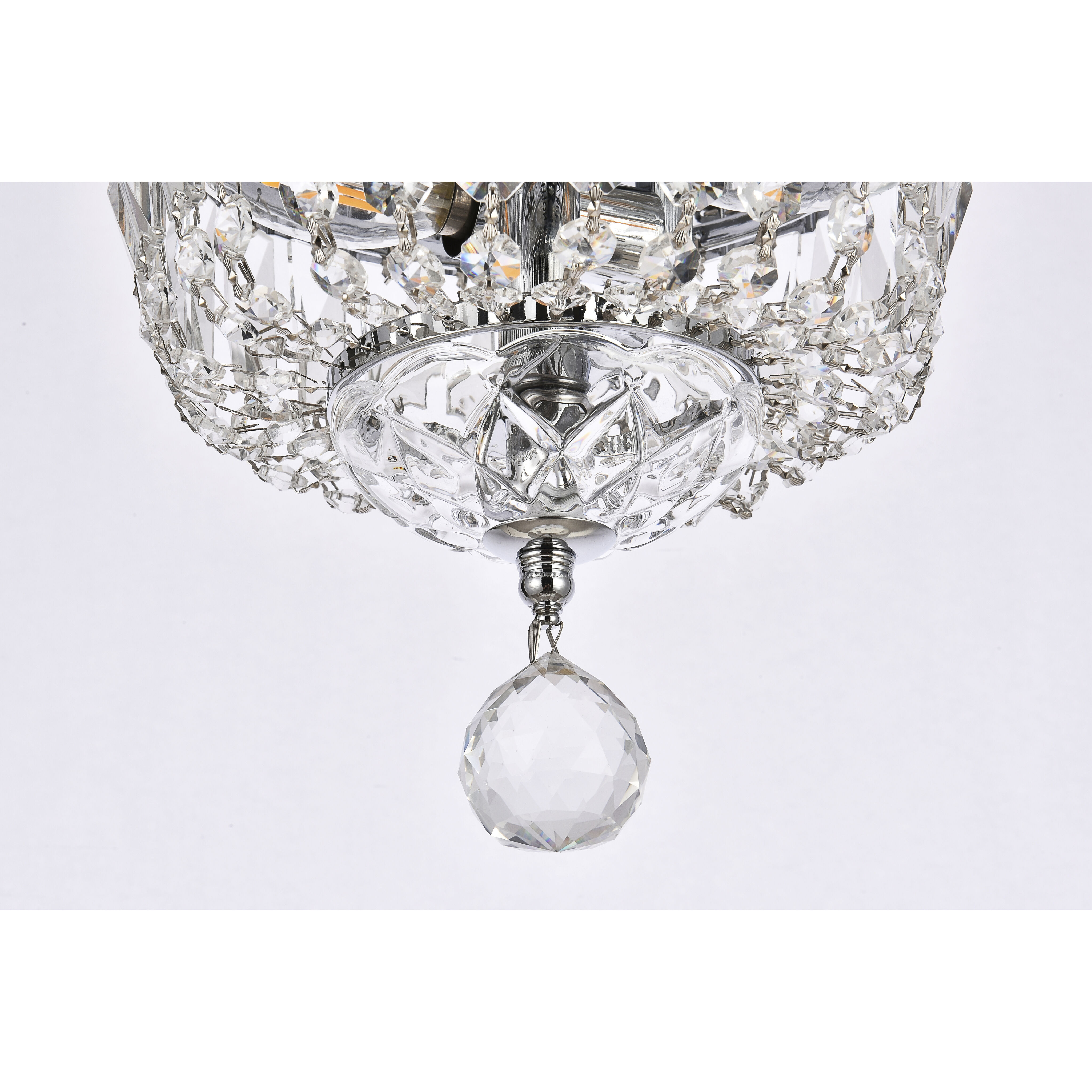 Tranquil 2 Light 8 inch Chrome Flush Mount Ceiling Light in Royal Cut