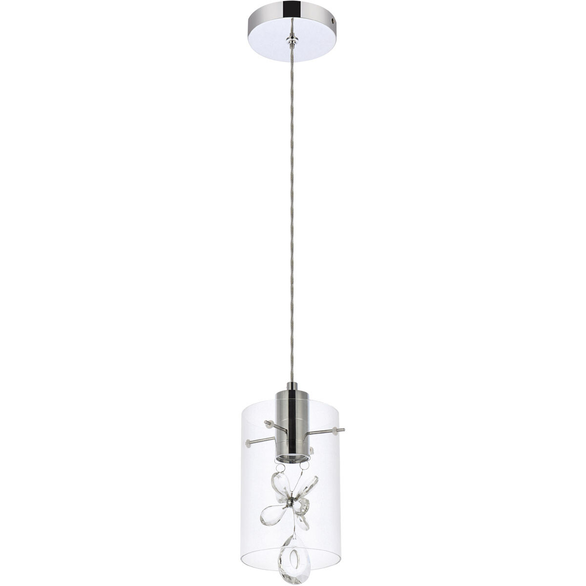 Hana 1 Light 7 inch Chrome Pendant Ceiling Light