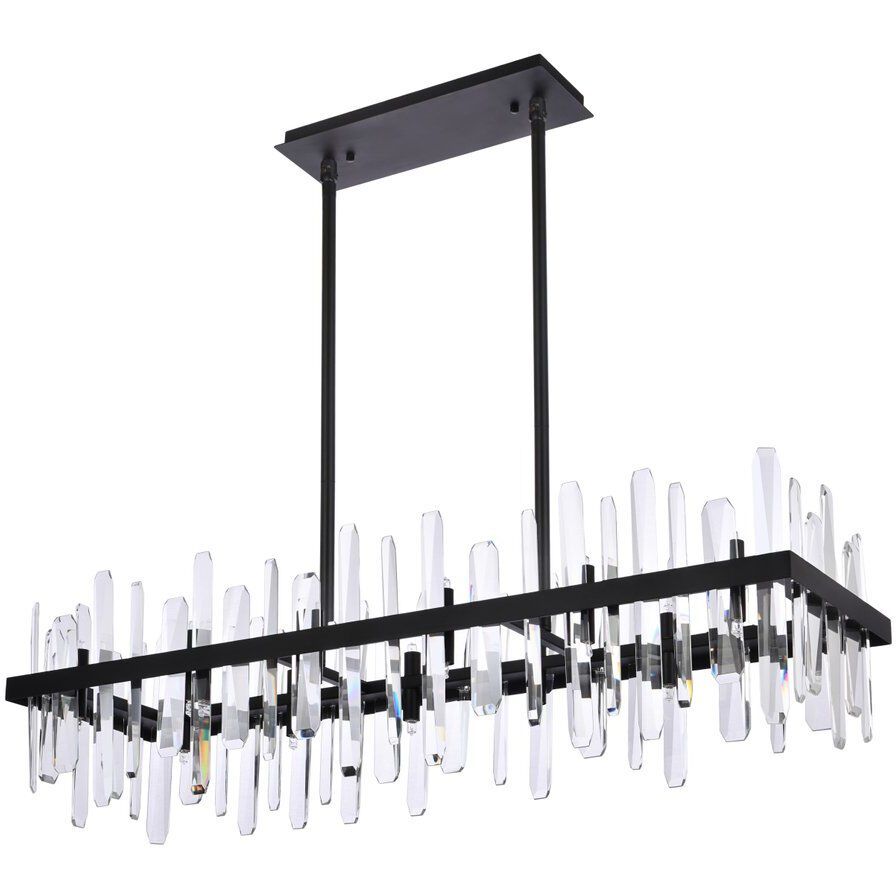 Serena 24 Light 42 inch Black Linear Chandelier Ceiling Light