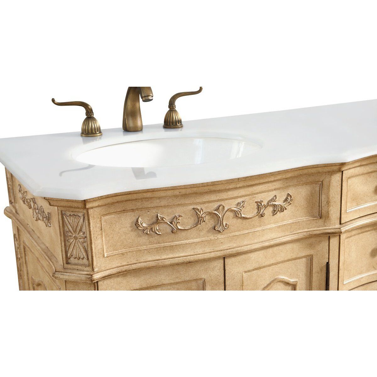 Danville 60 X 21 X 36 inch Antique Beige Vanity Sink Set