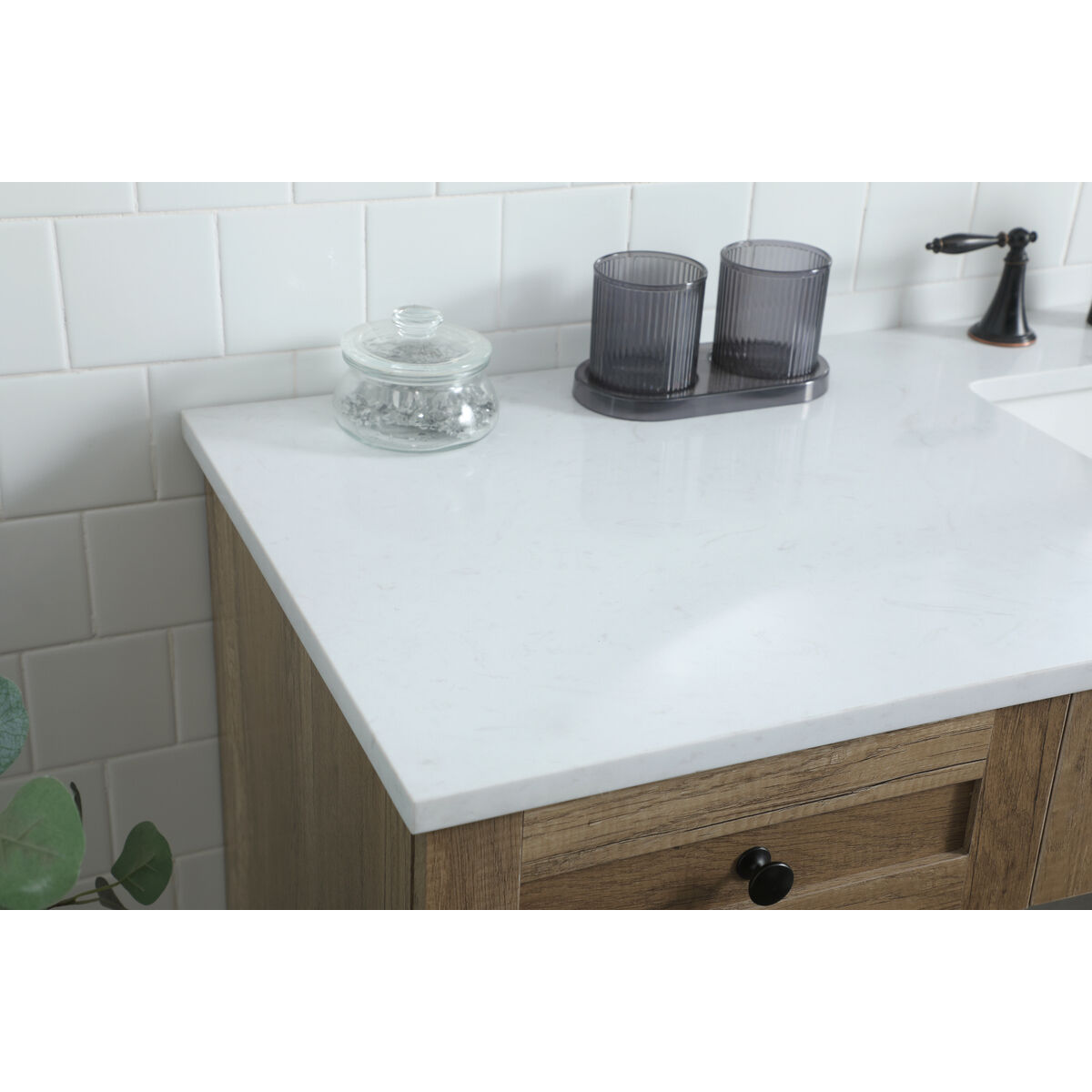 Cooper 60 X 19 X 34 inch Natural Oak Vanity Sink Set