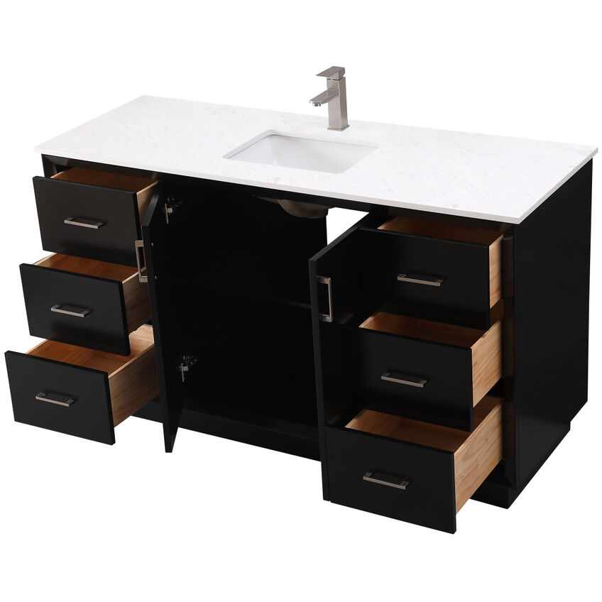 Hayes 60 X 22 X 35 inch Black Vanity Sink Set
