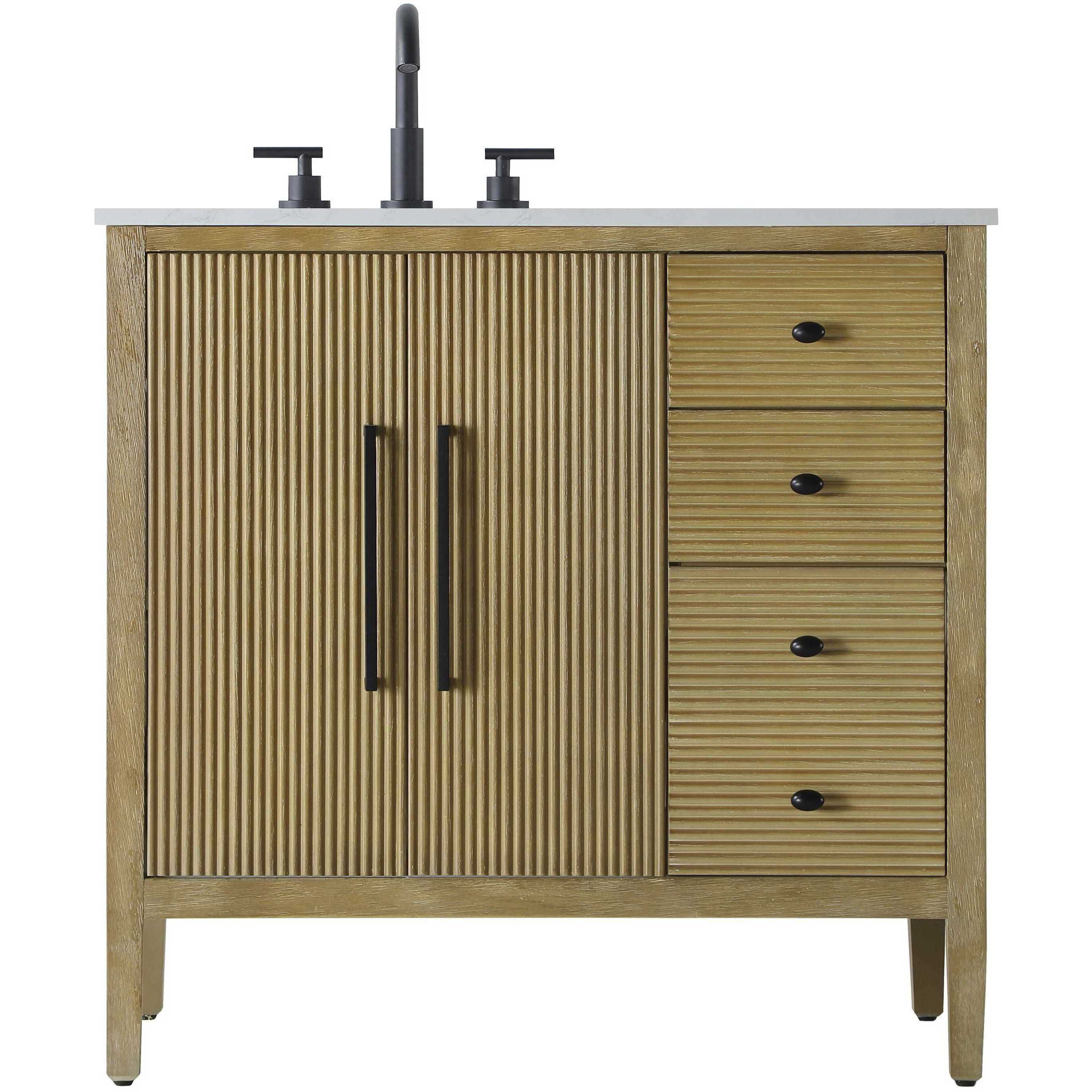 Blakely 36 X 34 inch Linen Oak Bathroom Vanity Cabinet