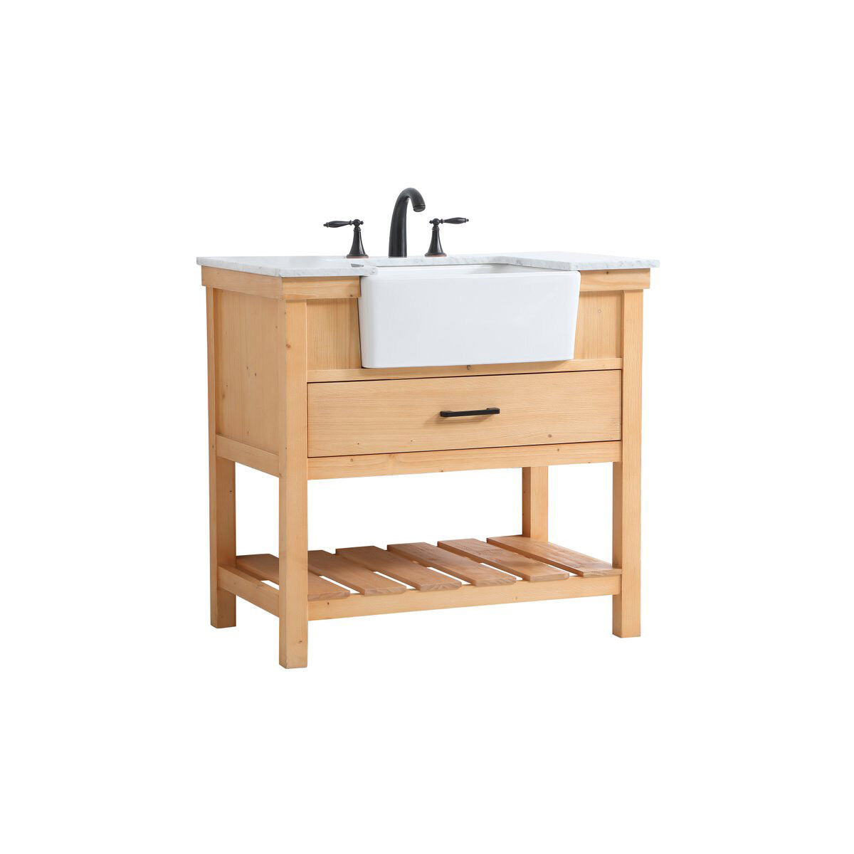 Clement 36 X 22 X 34.13 inch Natural Wood Bathroom Vanity Cabinet