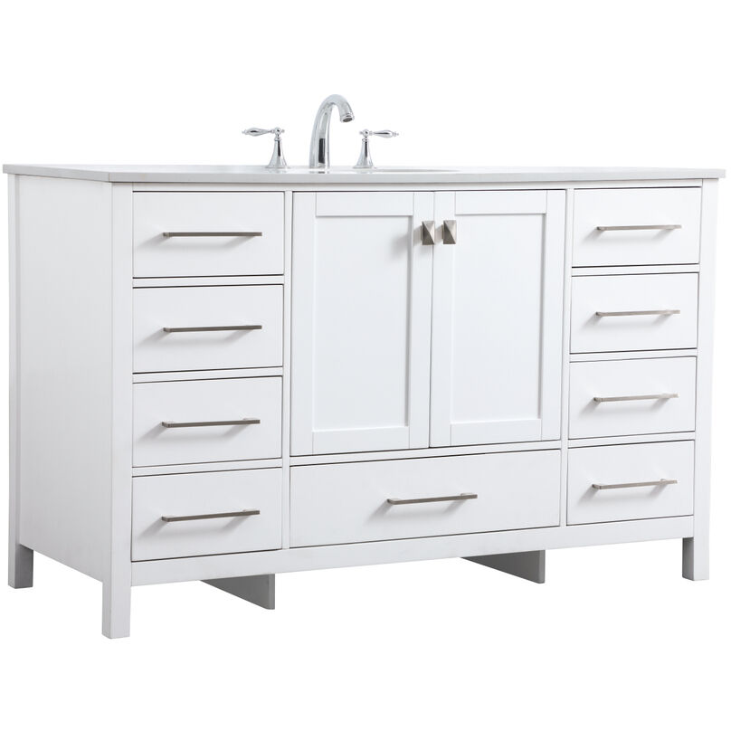 Irene 54 X 22 X 34 inch White Vanity Sink Set