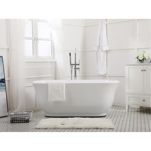 Coralie Glossy White and Chrome Bathtub