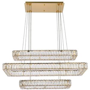 Monroe 3 Light 18 inch Gold Pendant Ceiling Light