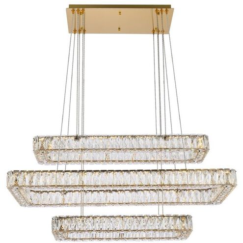 Monroe 3 Light 42 inch Gold Pendant Ceiling Light