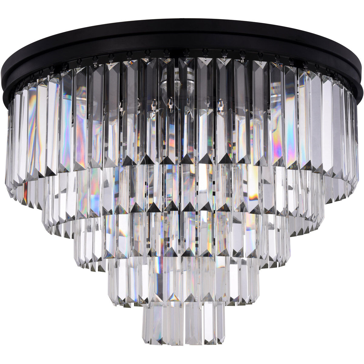 Sydney 17 Light 32 inch Matte Black Flush Mount Ceiling Light in Clear, Urban Classic