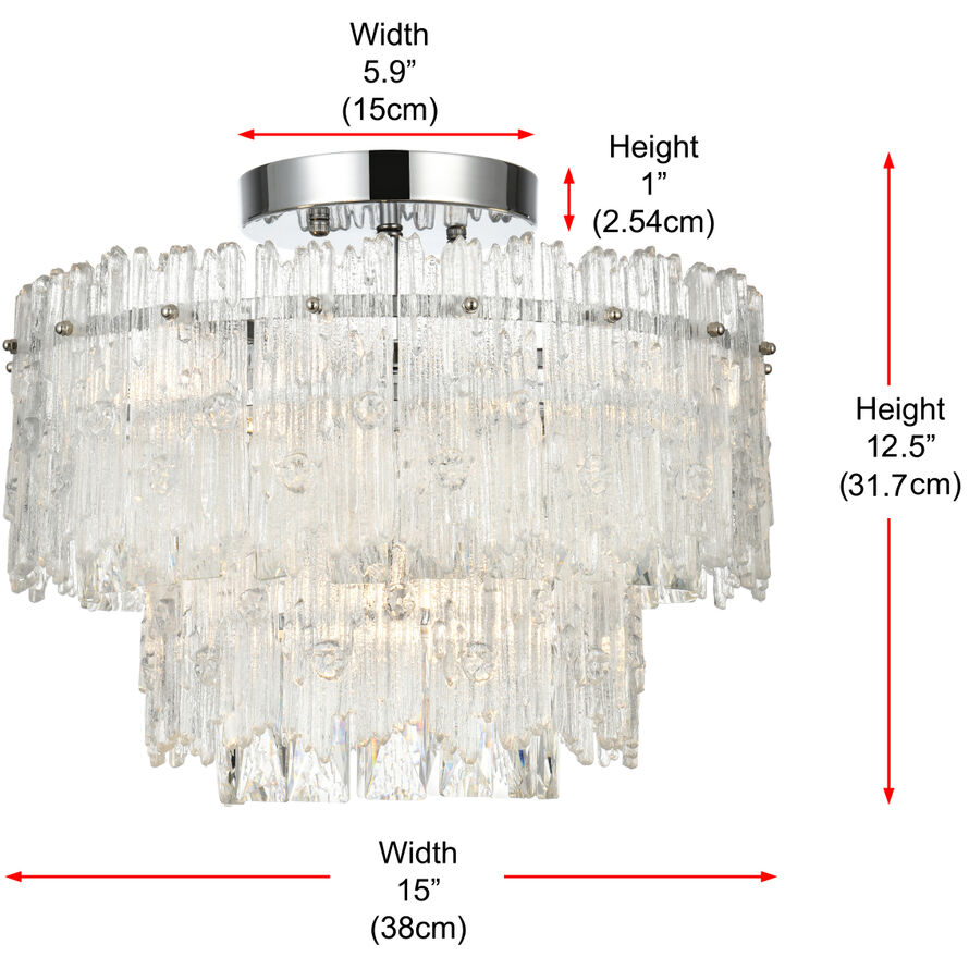 Emilia 4 Light 15 inch Chrome Flush Mount Ceiling Light