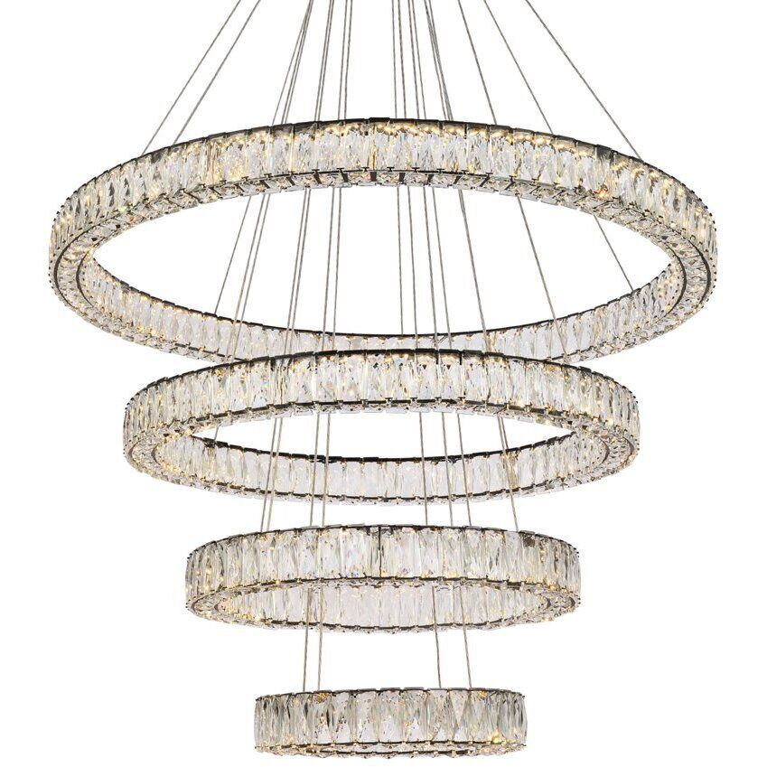 Monroe 4 Light 41 inch Black Chandelier Ceiling Light