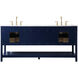 Sinclaire 72 X 22 X 34 inch Blue Vanity Sink Set