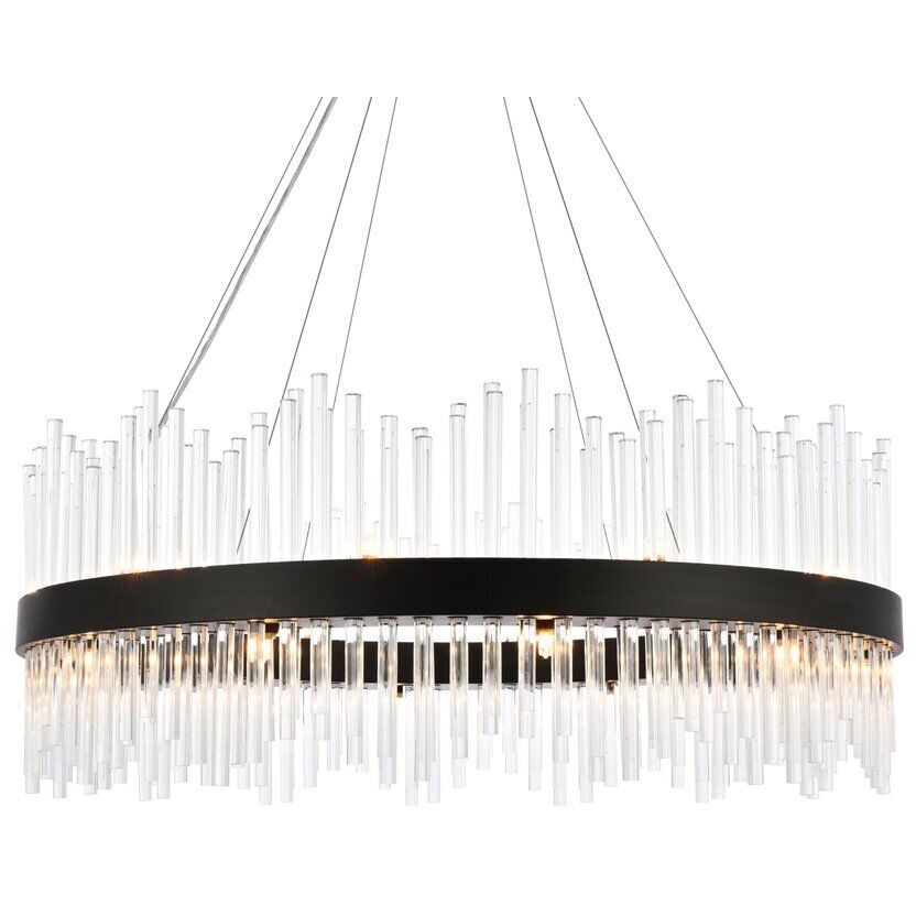 Dallas 20 Light 36 inch Black Chandelier Ceiling Light