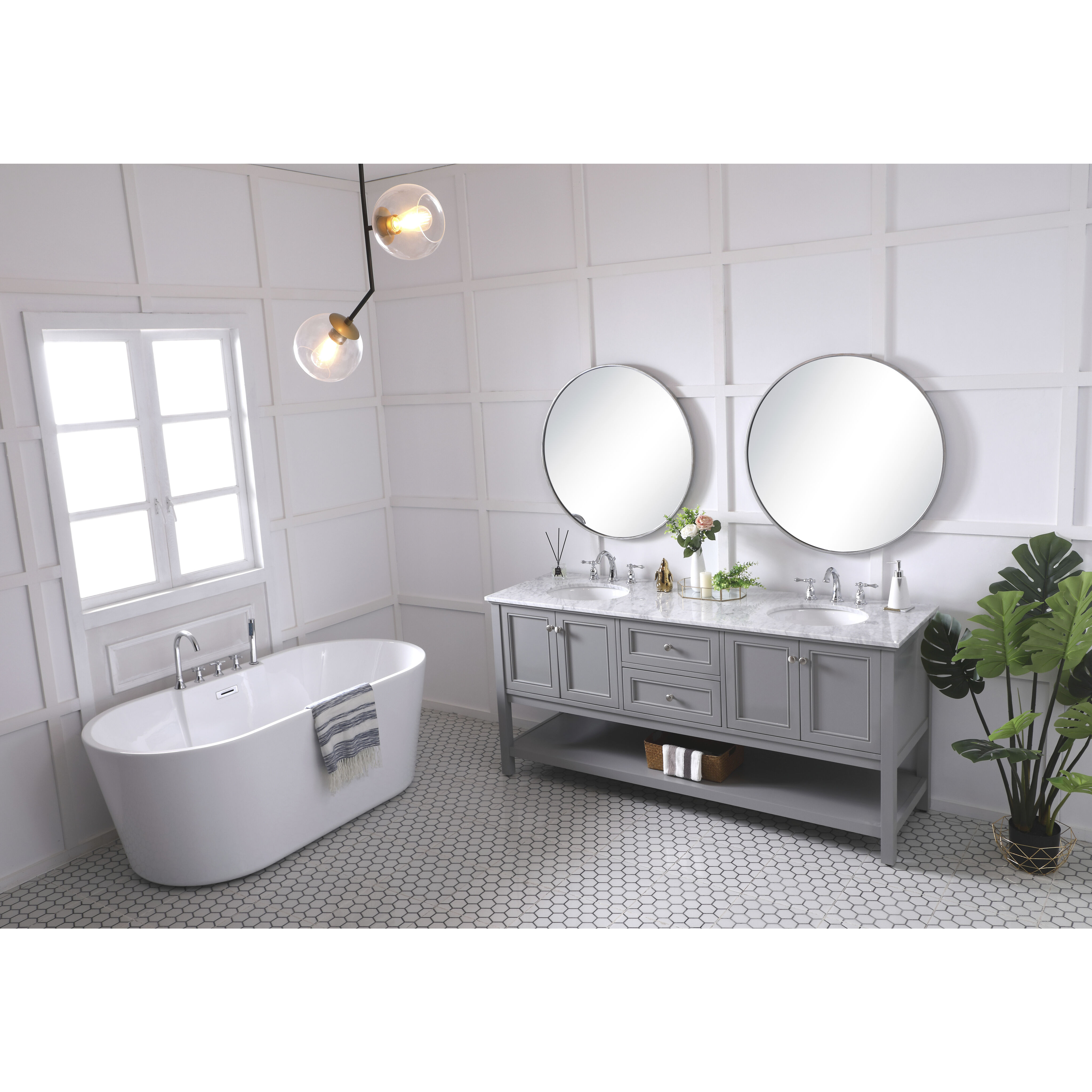 Metropolis 72 X 22 X 34 inch Grey Vanity Sink Set