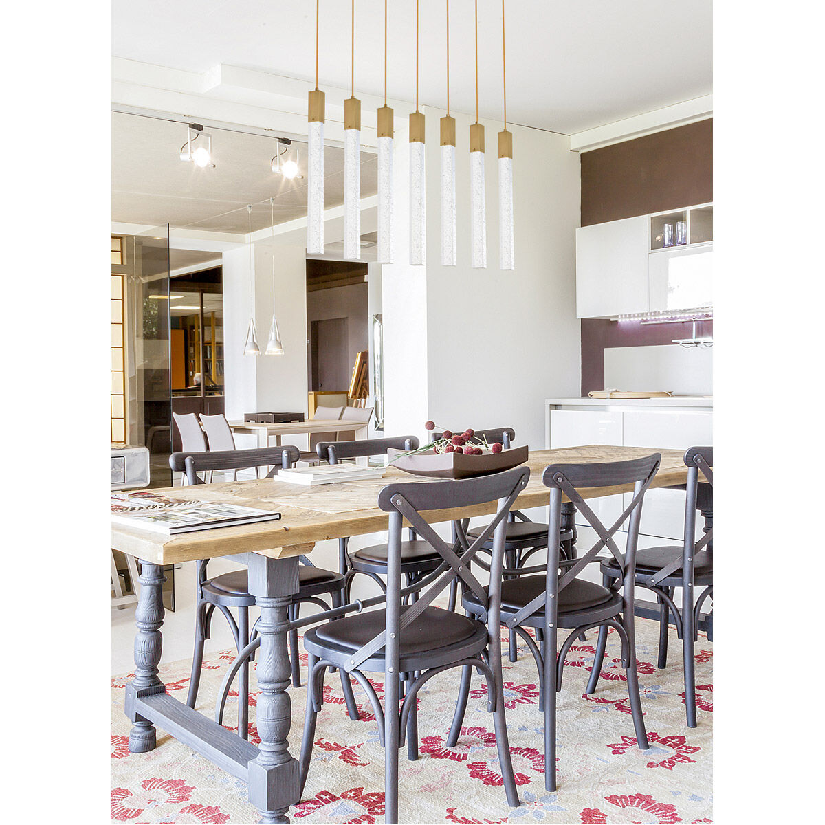 Weston 7 Light 42 inch Satin Gold Pendant Ceiling Light