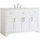 Moore 48 X 22 X 34 inch White and Brushed Nickel with Calacatta Quartz Vanity Sink Set