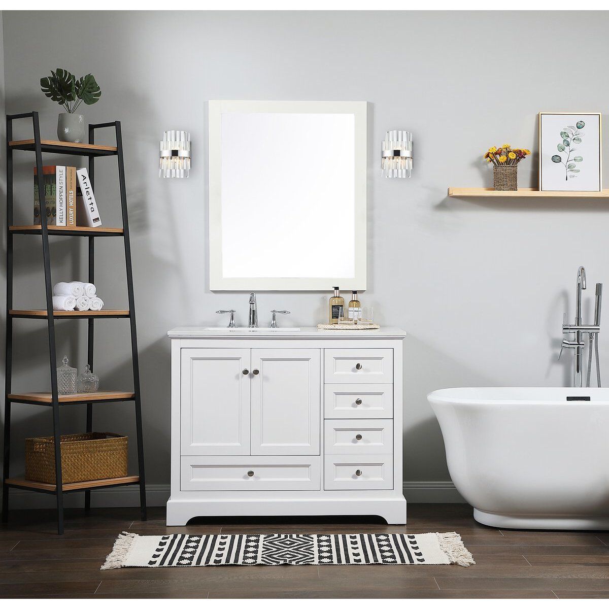 Serephina 2 Light 8 inch Chrome Bath Sconce Wall Light 