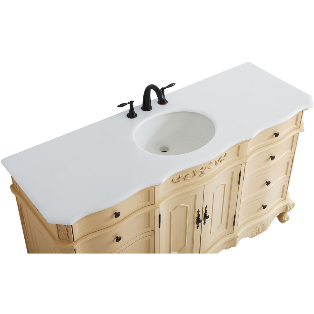 Danville 60 X 21 X 36 inch Light Antique Beige Vanity Sink Set