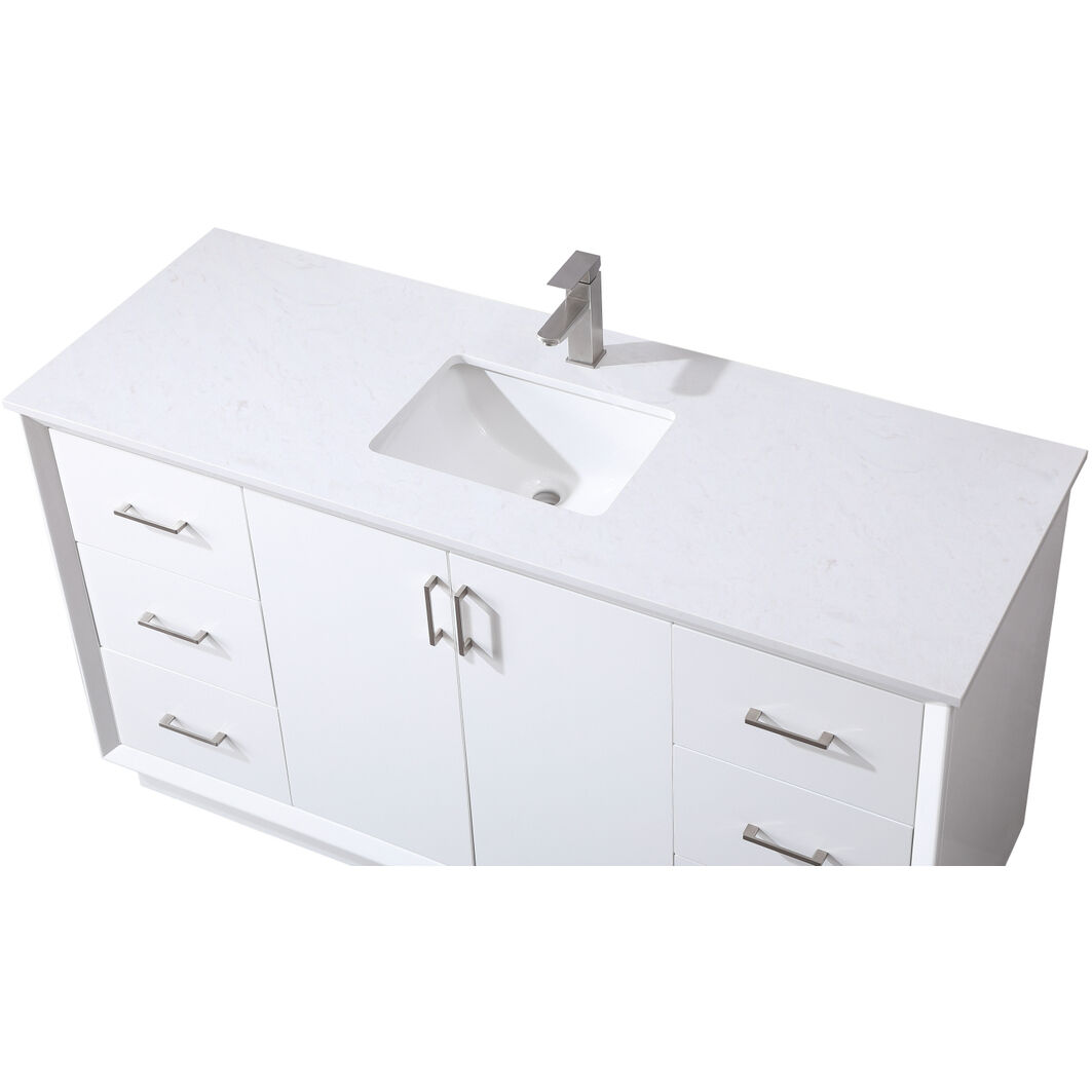 Hayes 60 X 22 X 35 inch White Vanity Sink Set