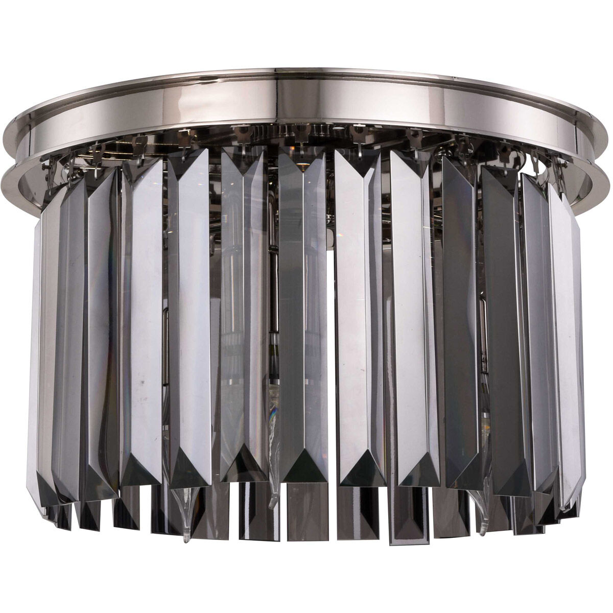 Sydney 3 Light 16 inch Polished nickel Flush Mount Ceiling Light in Silver Shade, Urban Classic