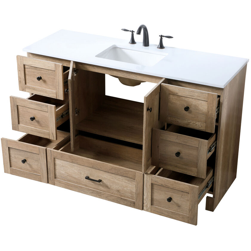 Soma 54 X 19 X 34 inch Natural Oak Vanity Sink Set