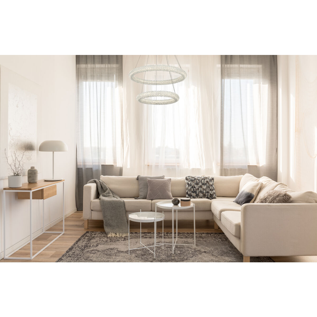 Bowen 2 Light 28 inch Satin Gold Chandelier Ceiling Light