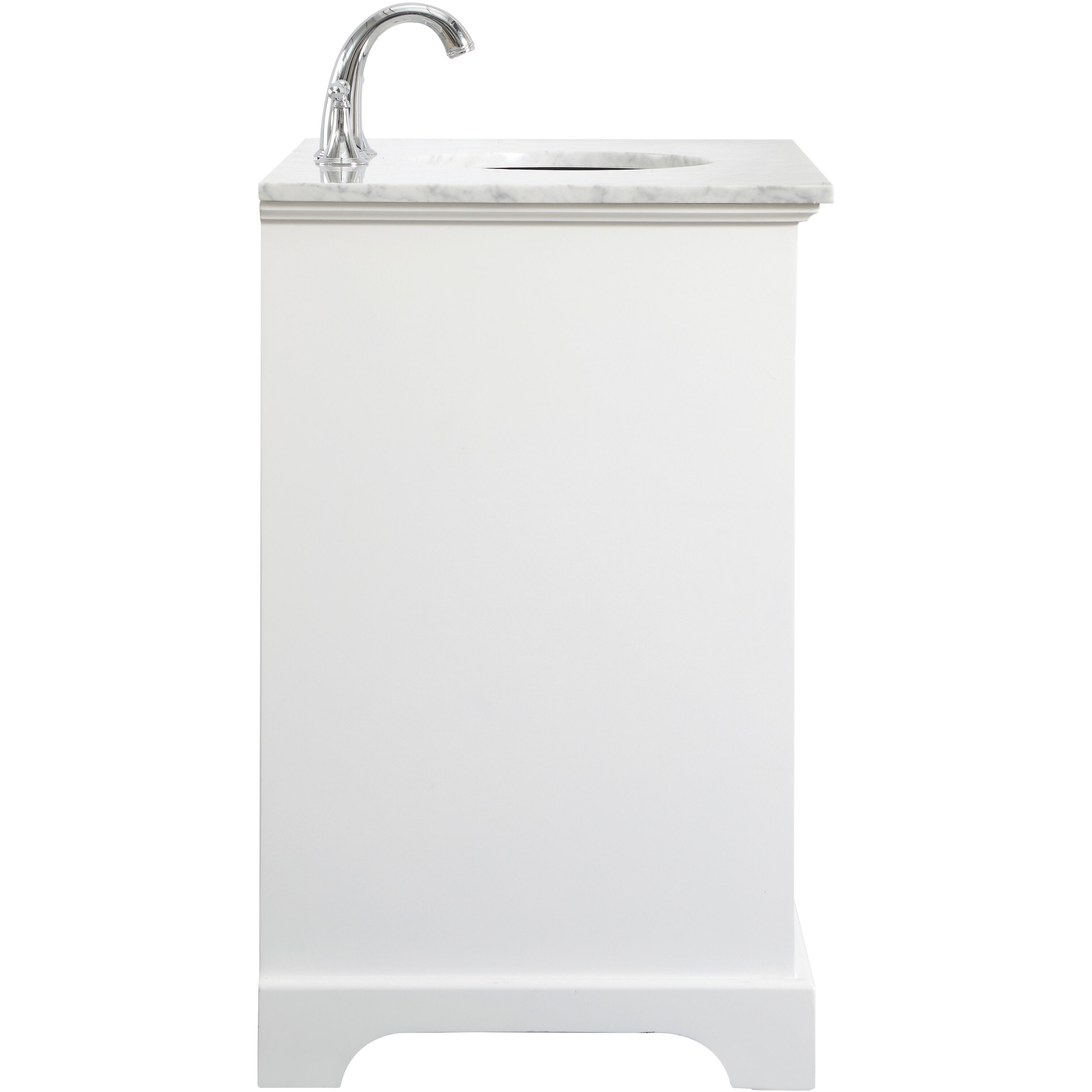 Americana 36 X 35 inch White with Carrara White Marble Vanity Set