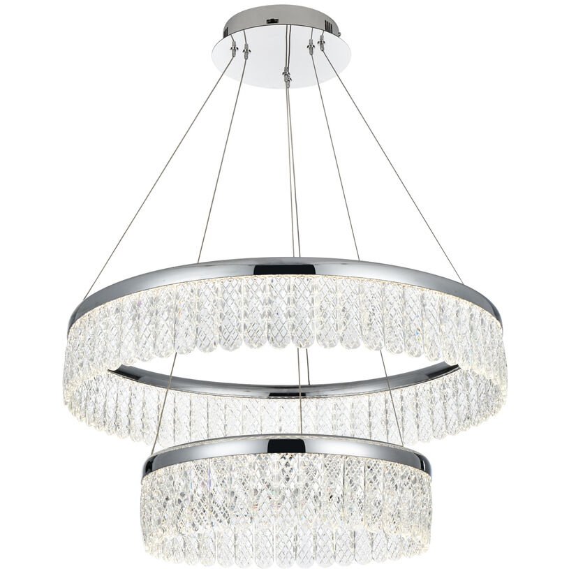 Rune 2 Light 24 inch Chrome Chandelier Ceiling Light