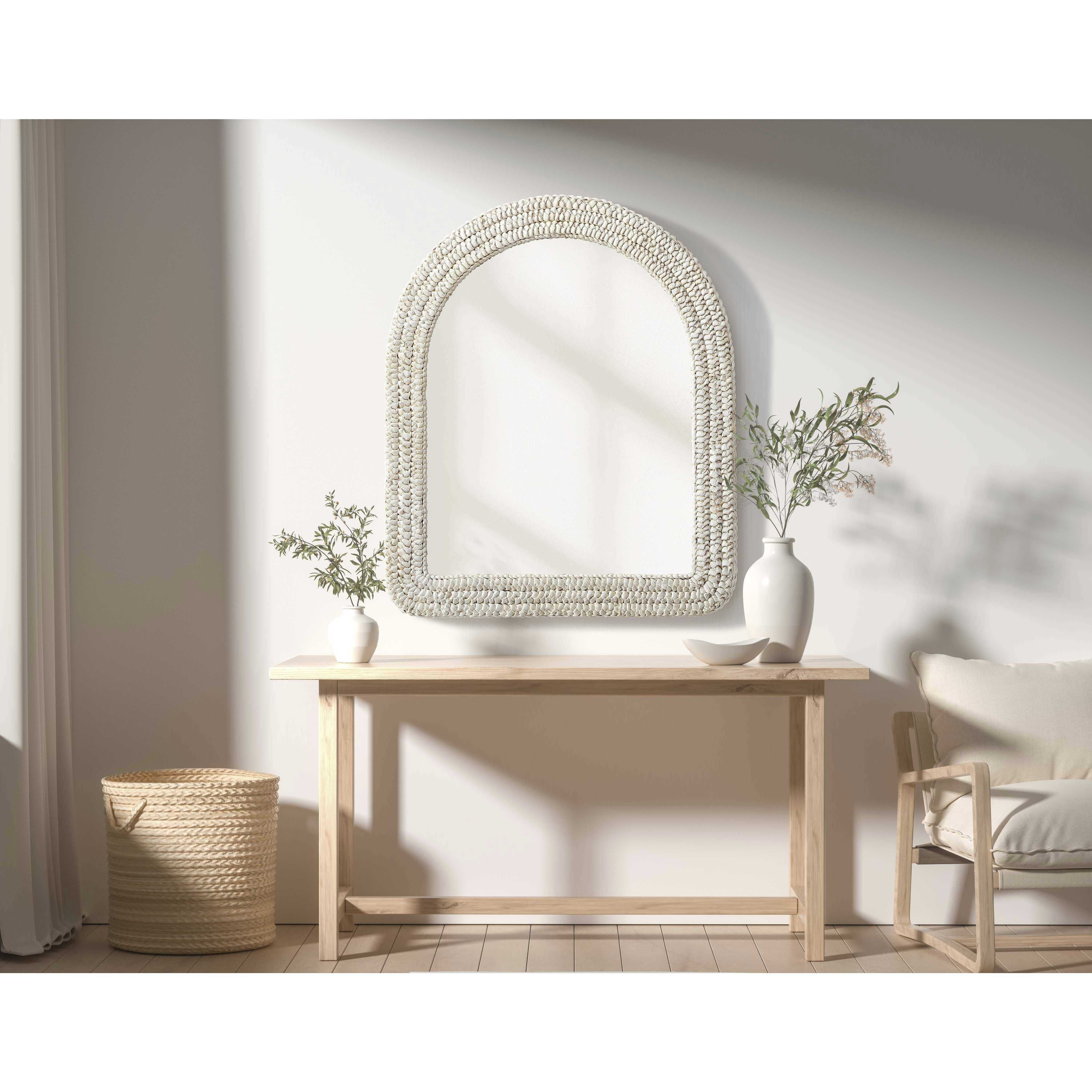 Marlowe 36 X 30 inch Linen White Mirror