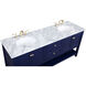 Metropolis 72 X 22 X 34 inch Blue Vanity Sink Set