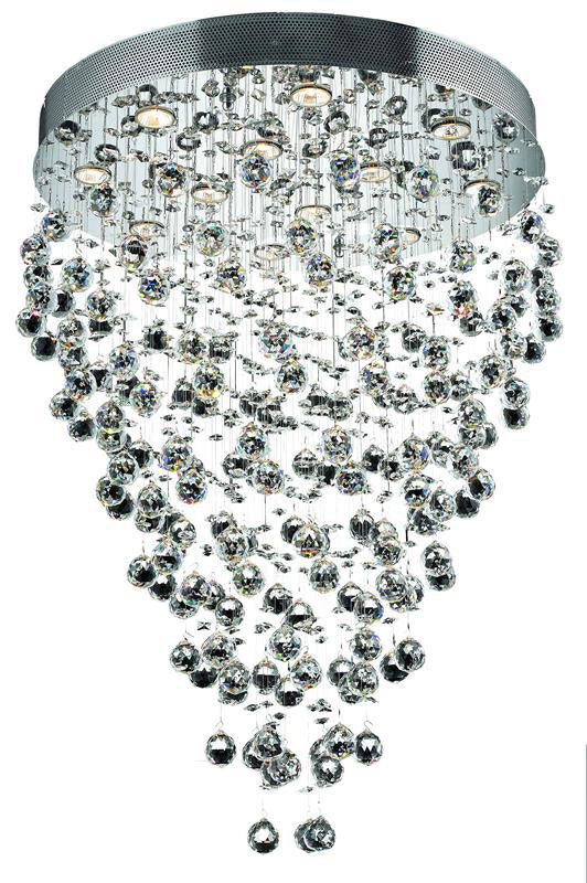 Galaxy 12 Light 28 inch Chrome Dining Chandelier Ceiling Light in GU10, Royal Cut