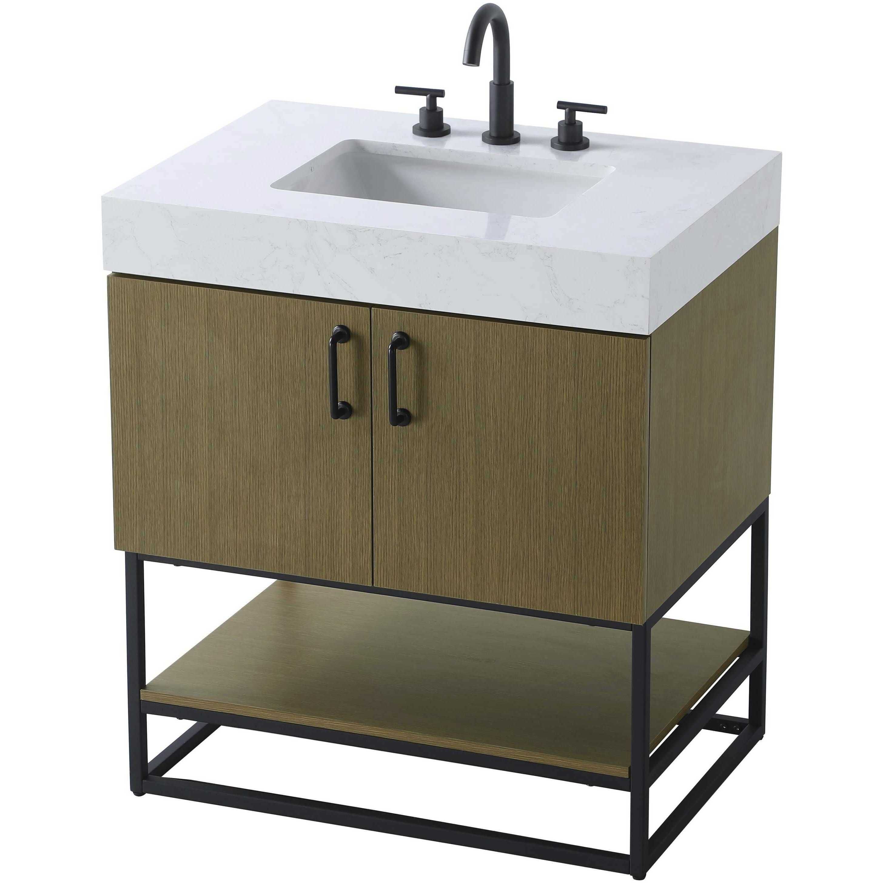 Caroline 30 X 34 inch Chestnut Brown Bathroom Vanity Cabinet