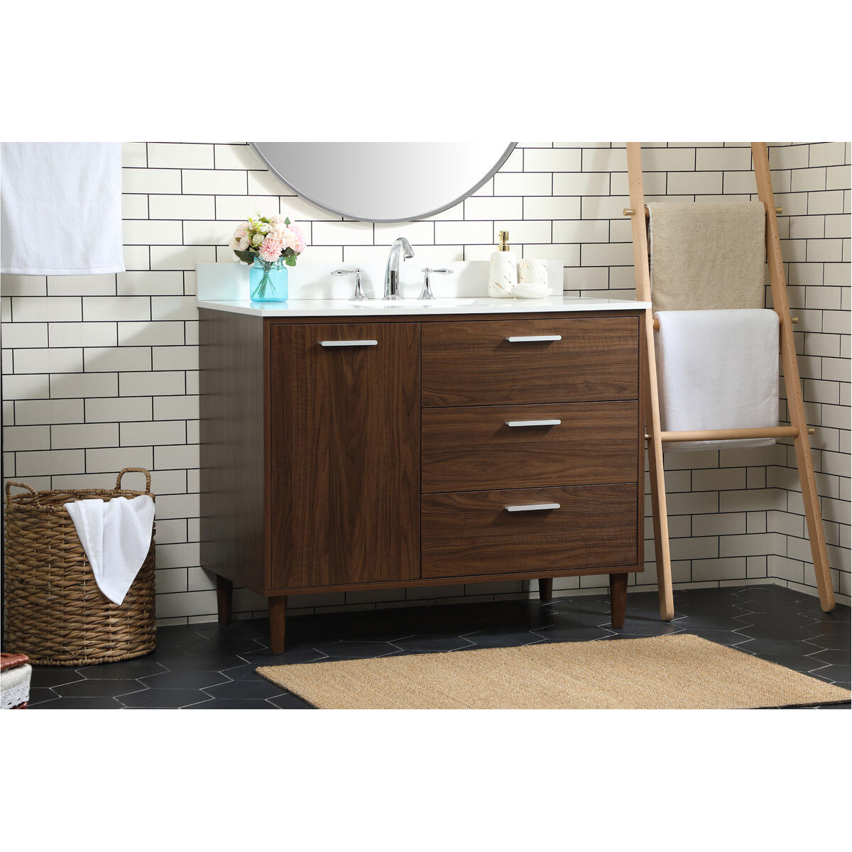 Baldwin 42 X 22 X 34 inch Walnut Vanity Sink Set