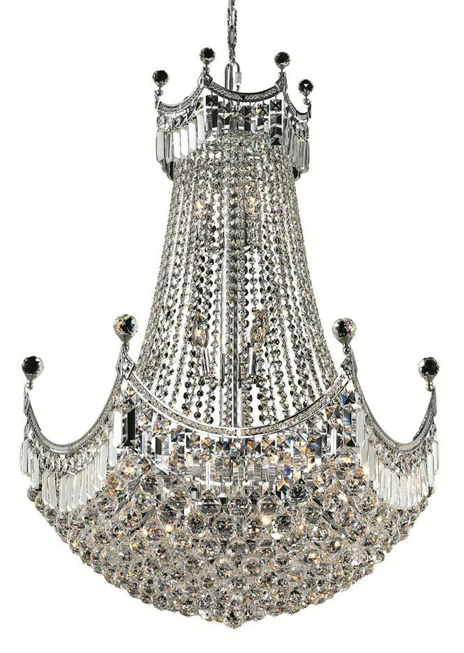 Corona 24 Light 30 inch Chrome Dining Chandelier Ceiling Light in Royal Cut