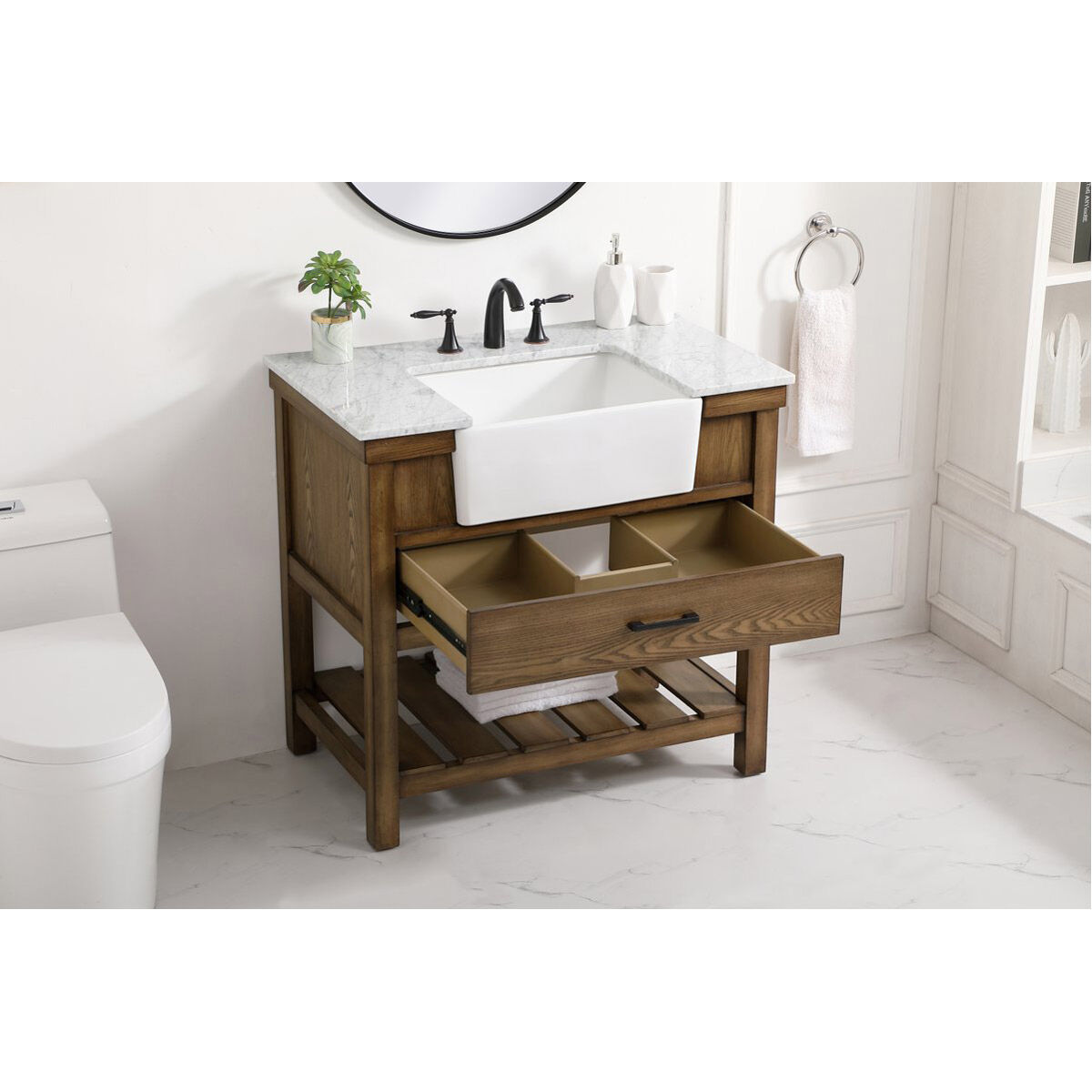 Clement 36 X 22 X 34.13 inch Driftwood Bathroom Vanity Cabinet