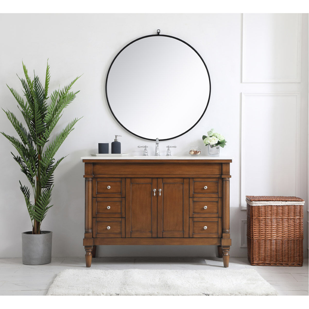 Lexington 48 X 21.5 X 35 inch Walnut Vanity Sink Set