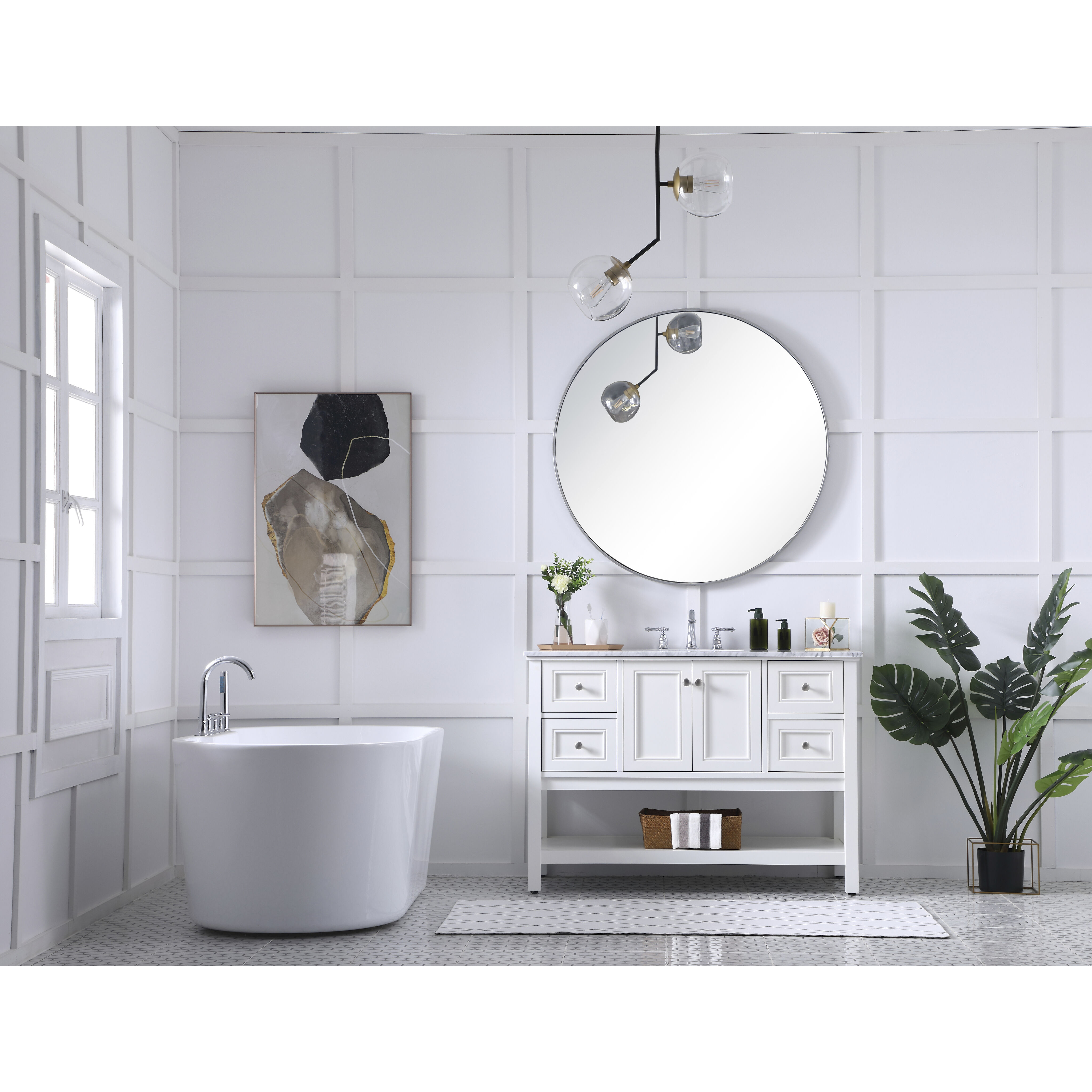 Metropolis 48 X 22 X 34 inch White Vanity Sink Set