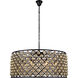 Madison 10 Light 44 inch Matte Black Pendant Ceiling Light in Golden Teak, Faceted Royal Cut, Urban Classic