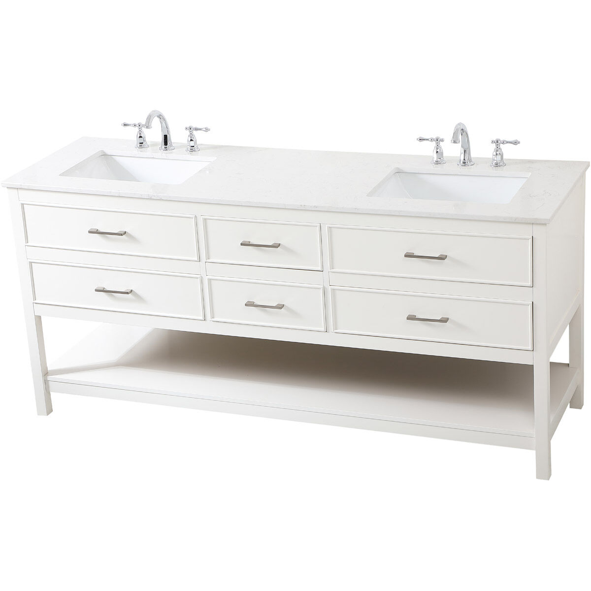Sinclaire 72 X 22 X 34 inch White Vanity Sink Set