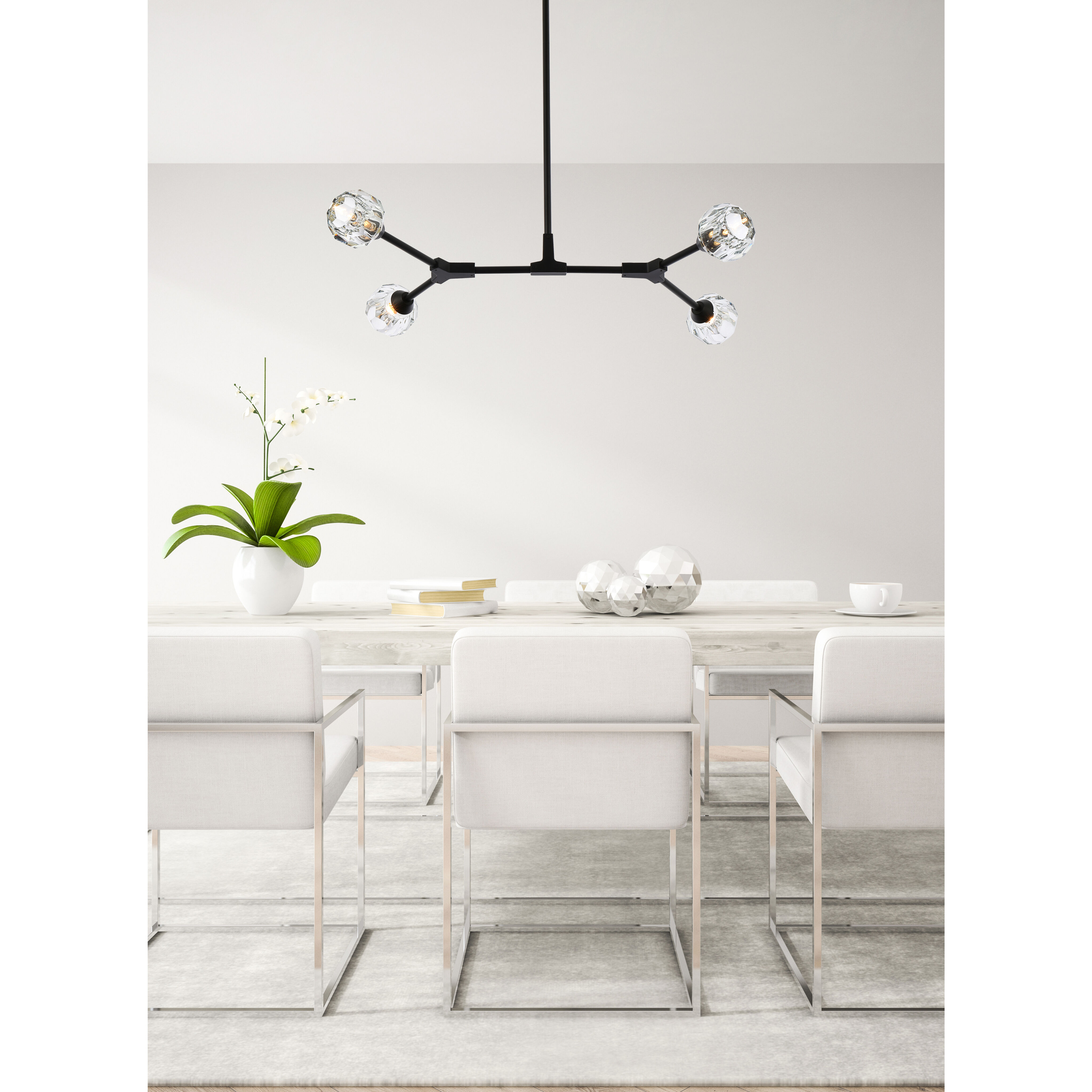 Zayne 4 Light 29 inch Black Pendant Ceiling Light